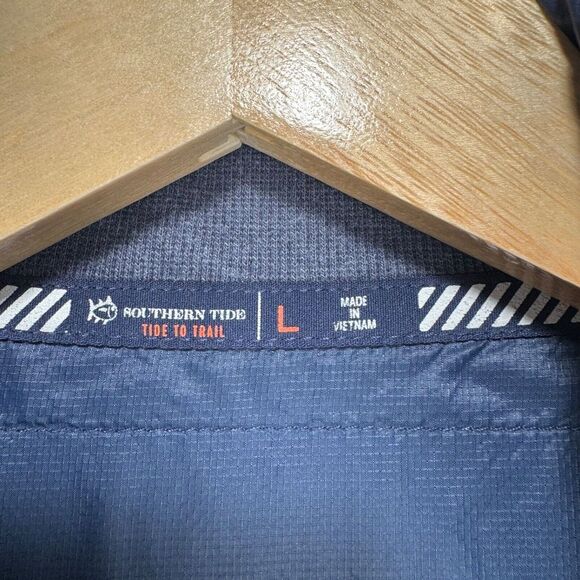 Southern Tide to Trail Quarter Zip Sweater Pullover Men Large Navy Blue Pockets - Picture 4 of 10